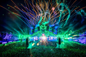 Fireworks above the Mainstage at Dominator Festival 2024